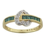 www.piercing-sperky.cz : Zlatý prsten s diamantem a smaragdem R1468M5492945
