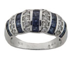 www.piercing-sperky.cz : Zlatý prsten s diamanty a safíry R2248A5492952