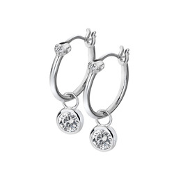 Stříbrné náušnice Hot Diamonds Hoops Topaz DE628