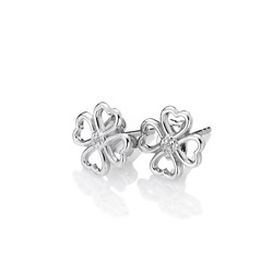 Stříbrné náušnice Hot Diamonds Lucky in Love DE632
