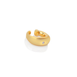 Stříbrné pozlacené náušnice single Cuff Hot Diamonds x Jac Jossa Soul DE663