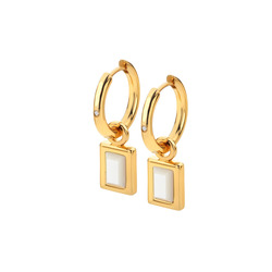 Pozlacené náušnice Hot Diamonds X Gemstones Rectangle DE765