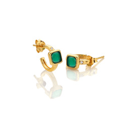 Pozlacené náušnice Hot Diamonds X Gemstones Square DE768