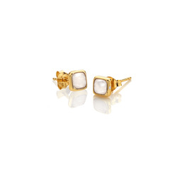 Pozlacené náušnice Hot Diamonds X Gemstones Square DE770