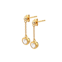 Pozlacené náušnice Hot Diamonds X Gemstones Droplet DE773