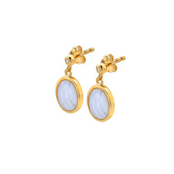 Pozlacené náušnice Hot Diamonds X Gemstones Oval DE776