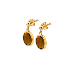 Pozlacené náušnice Hot Diamonds X Gemstones Oval DE777