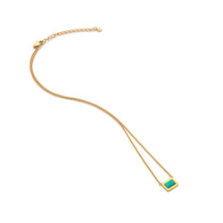 Pozlacený náhrdelník Hot Diamonds X Gemstones Rectangle DN179