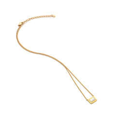 Pozlacený náhrdelník Hot Diamonds X Gemstones Rectangle DN180