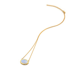 Pozlacený náhrdelník Hot Diamonds X Gemstones Oval DN187