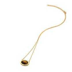 Pozlacený náhrdelník Hot Diamonds X Gemstones Oval DN188
