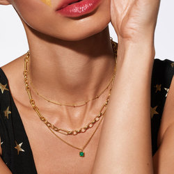 Obrázek č. 1 k produktu: Pozlacený náhrdelník Hot Diamonds X Gemstones se zelený achátem DN197