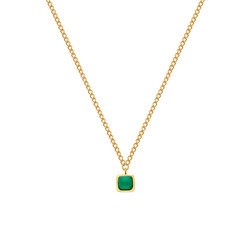 Obrázek č. 3 k produktu: Pozlacený náhrdelník Hot Diamonds X Gemstones se zelený achátem DN197