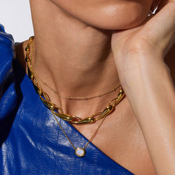 Obrázek č. 1 k produktu: Pozlacený náhrdelník Hot Diamonds X Gemstones s modrým achátem DN202