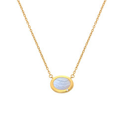 Obrázek č. 2 k produktu: Pozlacený náhrdelník Hot Diamonds X Gemstones s modrým achátem DN202