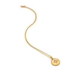 Pozlacený náhrdelník Hot Diamonds X Gemstones Coin DP936