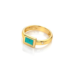 Pozlacený prsten Hot Diamonds X Gemstones Rectangle DR261