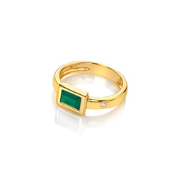Pozlacený prsten Hot Diamonds X Gemstones Rectangle DR263