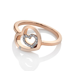 Obrázek č. 1 k produktu: Stříbrný prsten Hot Diamonds Adorable Encased Rose Gold DR202