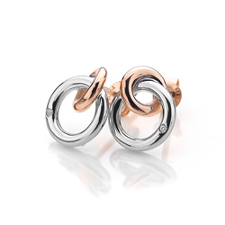 Obrázek č. 1 k produktu: Stříbrné náušnice Hot Diamonds Eternity Interlocking Rose Gold Stud DE309