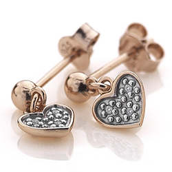 Obrázek č. 2 k produktu: Stříbrné náušnice Hot Diamonds Stargazer Heart Rose Gold