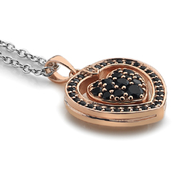 Obrázek č. 3 k produktu: Stříbrný náhrdelník Hot Diamonds Turning Heart Rose Gold