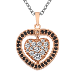 Obrázek č. 5 k produktu: Stříbrný náhrdelník Hot Diamonds Turning Heart Rose Gold