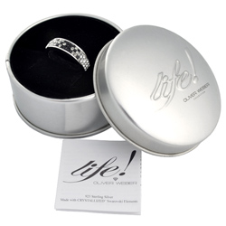 Obrázek č. 1 k produktu: Stříbrné náušnice s krystaly Swarovski Oliver Weber Split 7675-BLA