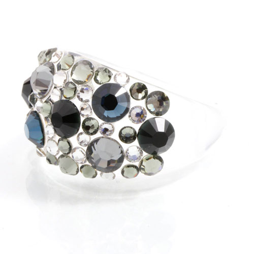 Prsten s krystaly Swarovski Plastic Black Diamond