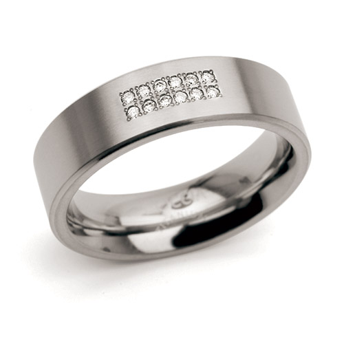 Titanový prsten s diamanty Boccia 0101-18