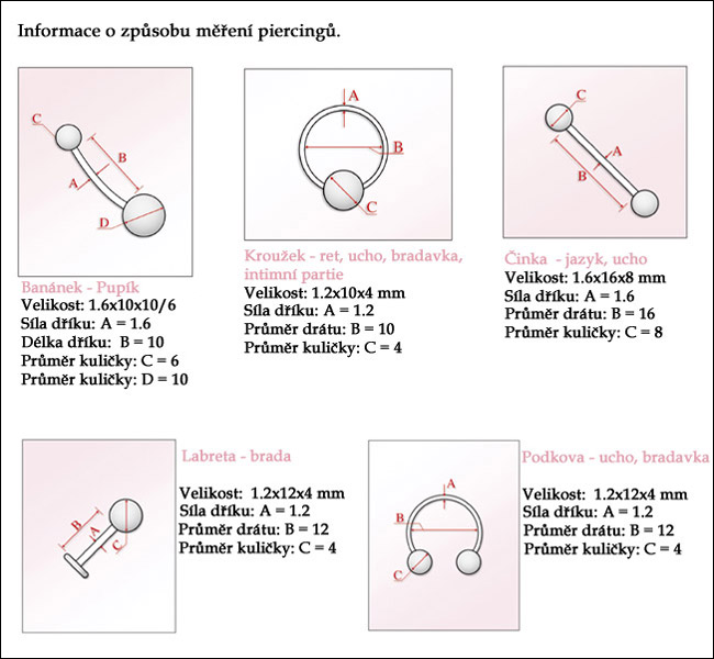 Jak měřit piercing.